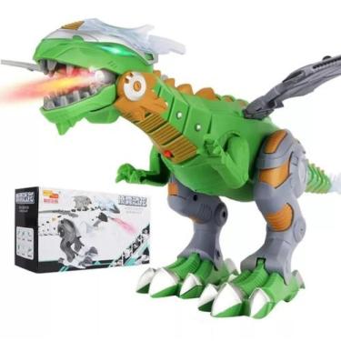 Imagem de Dragão Dinossauro Robô Solta Fumaça com luz e som  verde - toys