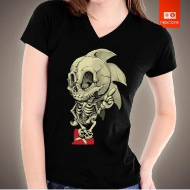 Imagem de Camiseta Sonic Esqueleto Sega Video Game Retro 100% Algodão - Tee Geek