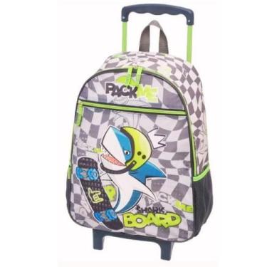 Imagem de Kit Mochila Mochilete Escolar Tubarão Shark Rodinhas Tam G - Luxcel