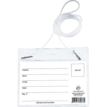 Imagem de Crachá Com Cordão Pvc 11,5X7,5 Cm(0,15) Pct Com 50 - GNA