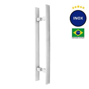 Imagem de Puxador Porta de Madeira ou Vidro 4cm x 1cm Inox Escovado - Loja da In