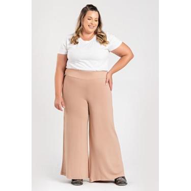 Imagem de Calça Feminina Plus Size Pantalona Moletinho de Viscose c/ Elastano - 