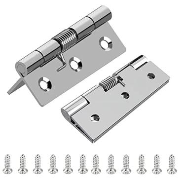 Imagem de Heuskay: Dobradiças de mola com abertura automática, dobradiças de porta de mola autofechadas, dobradiças de fechamento automático para portas invisíveis (7,6 cm)