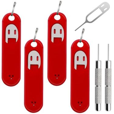 Imagem de Pacote com 6 ferramentas de remoção de cartão SIM, ferramenta de abertura da bandeja do cartão SIM, pinos de ejeção, abridor de agulha, ejetor compatível com todos os iPhone, Apple, iPad, HTC,