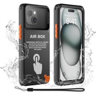 Imagem de Mitywah Capa à prova d'água para iPhone, capa de telefone de mergulho subaquático para iPhone 15 14 13 12 /15Pro 14Pro 13Pro 12Pro, capa HD para fotografia subaquática snorkeling essencial de viagem