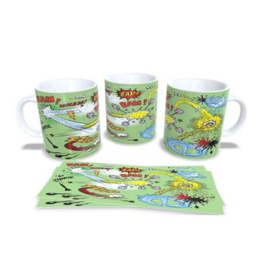 Imagem de Caneca Branca de Porcelana Personalizada Coleção Luta em Quadrinhos - 