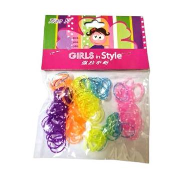 Imagem de Kit 300 Xuxinhas de silicone colorido pequeno para cabelo - Lynx produ