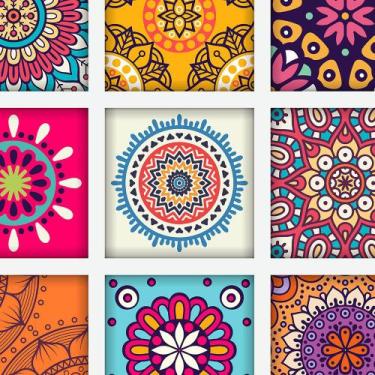 Imagem de Azulejo Adesivo para Cozinha Mandala Taj Mahal 1 Metro - PAPEL E PARED