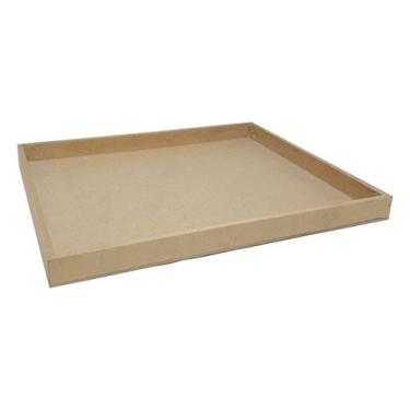 Imagem de Bandeja Retangular Lisa Simples 31x26x2,5 Kit 30un Mdf 6mm Madeira - A