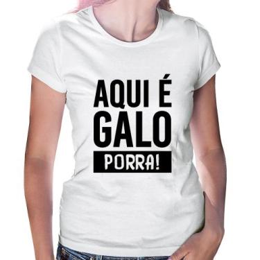 Imagem de Baby Look Aqui é galo  - Foca na Moda, Branco, GGG