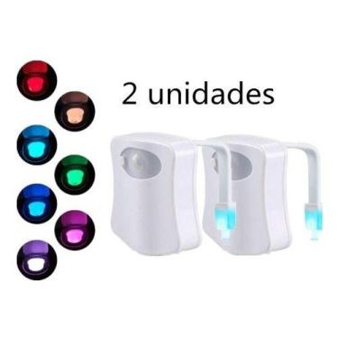 Imagem de 2 Luz Abajur Vaso Sanitario Lightbowl Com Sensor Led 8 Cores - Tem Tud