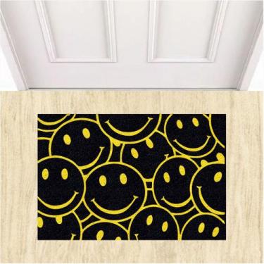 Imagem de Capacho Tapete Smile Carinhas Felizes 60X40cm Antiderrapante - ZAP TAP