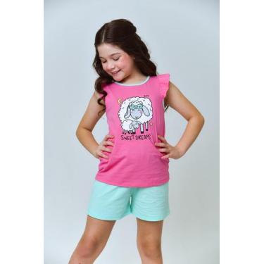 Imagem de Pijama Baby Doll Infantil Verão Conforto Estilo para Dormir - Minhoqué