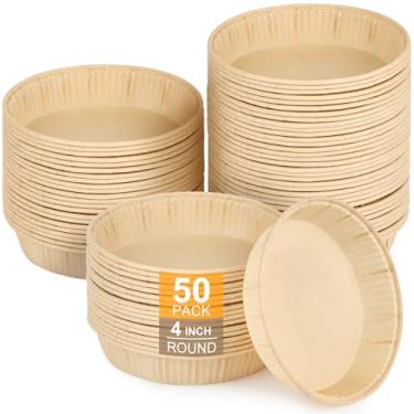 Imagem de ZORRITA 50 mini formas de torta de papel, 10 cm, antiaderentes, seguro para forno e micro-ondas, tortas, biscoitos, bolos pequenos, marrom, clássico