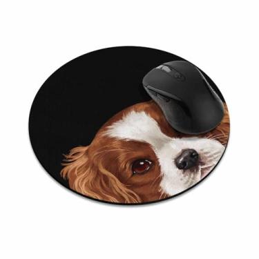 Imagem de WIRESTER Tapete de rato redondo antiderrapante, tapete de rato para cães Cavalier King Charles Spaniels para casa, escritório e mesa de jogos