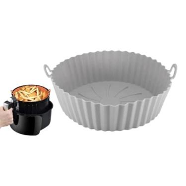 Imagem de Protetor de Air Fryer - Protetor de Silicone para Air Fryer-Acessórios para Fritadeira, Cesta de Silicone Para Fritadeira - Cinza