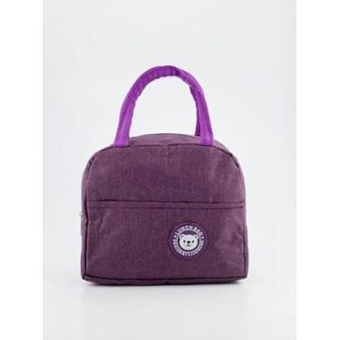 Imagem de Bolsa Térmica com Alça Marmita Lancheira Fitness Academia Trabalho Cerveja Passeio Camping Impermeável Premium (LILÁS)