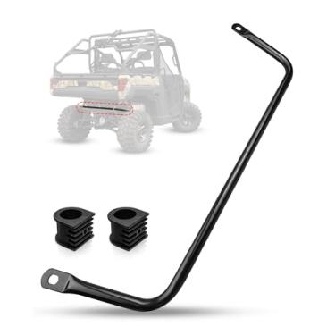 Imagem de Barra estabilizadora traseira compatível com Polaris Ranger 2019-2022, estabilizador de tubo soldado substitui 5341248-458, barra estabilizadora traseira preta fosca com bucha e retenção de bucha