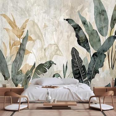 Imagem de Lcythiazole Murais de papel de parede de plantas verdes tropicais de tamanho personalizado, lindo papel de parede quente e romântico