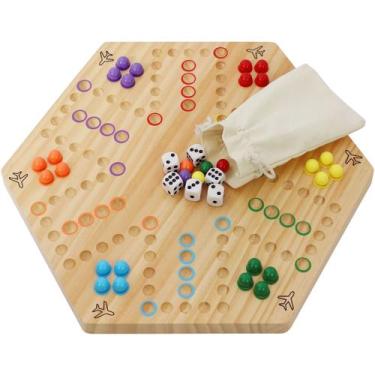 Imagem de Jogo de Tabuleiro HOROW Wahoo Wooden Original Aggravation 4/6 jogadore