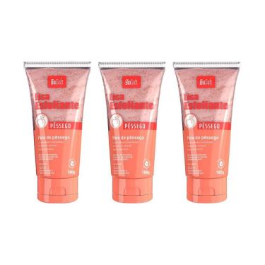Imagem de Creme Esfoliante Soft hair 180g Pessego Biosoft - Kit C/ 3un