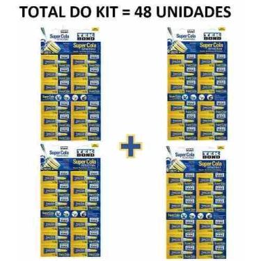 Imagem de Cartela Com 48 Uni Tekbond Super Cola 2g Para Atacado Revenda - Tek Bo