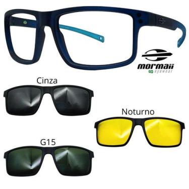 Imagem de Oculos Mormaii Swap 5 6127 KC6 Azul Fosco Com 3 Clipons, Cinza, G15, N