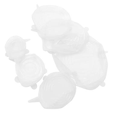 Imagem de Tampa Esticada, Capa de Vedação de Silicone de Grau Alimentar, Ideal para Lavadora de Louça de Microondas de Geladeira Com Tamanho de 6 para Todas As Latas de Tigelas Copos de