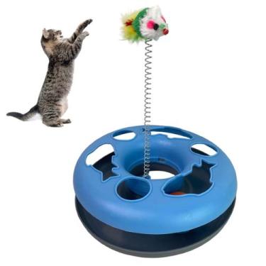 Imagem de Brinquedo de Pet Gato Mola Ratinho Bola Guizo Animal de Estimaçao Brin