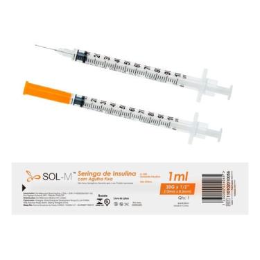 Imagem de Seringa De Insulina 1,0ml Agulha Fixa 0,30mm X 13 Botox 100u