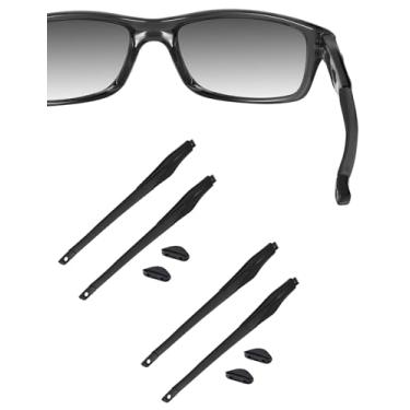 Imagem de HILEEN Hastes pretas de substituição para óculos Oakley Crosslink OX8027 OX8029 OX8030 OX8031 OX8033 OX3149 - preto + preto
