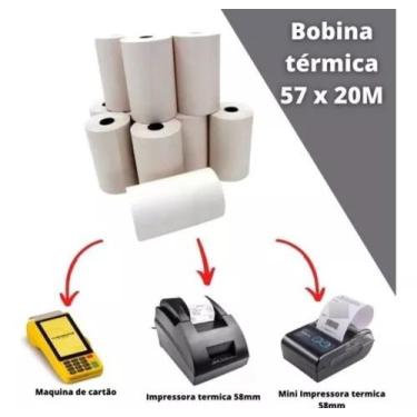 Imagem de 10 Bobinas Térmicas 57-58mm P/ Impressora Térmica - TITANNET