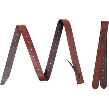 Imagem de Jeereal Arnês de couro latigo de óleo pesado, tarugo, conjunto de tiras de aperto para sela de cavalo ocidental (marrom-floral)