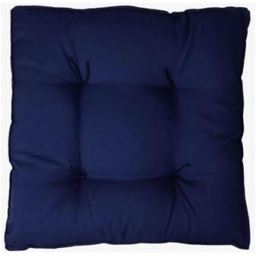 Imagem de Almofada Assento Cadeira Futon Grande 60x60 Decoração Sofá Confortável Cores Diversas (Azul Marinho)