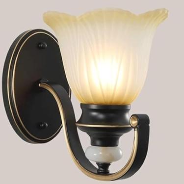 Imagem de Luminária de parede vintage de meados do século com base de metal, estilo fazenda, para sala de estar, sala de estudo, escadas e corredor (formato 2)