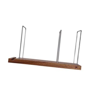 Imagem de IEUDNS Titular de recordista de Organizador de álbuns de madeira de madeira Stand multifuncional fácil de montar conveniente para sala de estudo