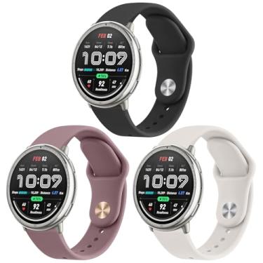 Imagem de Meliya Pulseiras para smartwatch Amazfit Active 2/Active/GTR Mini/GTS 2 2e 3 4/GTS 2 4 Mini/Bip 3/3 Pro/Bip U Pro/Bip S Lite, pulseiras de substituição de silicone macio de 20 mm para mulheres e