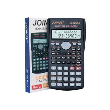 Imagem de Calculadora científica 240 funções de cálculos, 12 dígitos, visor duplo, calculadora de bolso escolar para escritório, cor preta (JS-82MS-A)