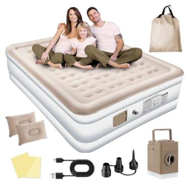 Imagem de Colchão Inflável de ar Queen Double High, 2025 NEW Actualizar a Qualidade, com Bomba Rápida Inflação/Deflação, Terno Comfort, Camping, Viagem, Portátil Impermeável