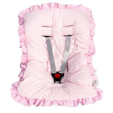 Imagem de Capa para Bebê Conforto - NoBrand, Poá Rosa