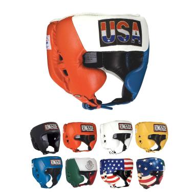 Imagem de Ringside Capacete de boxe de competição, capacete de couro aprovado pelos EUA com proteção contra bochechas, ótimo para MMA, Muay Thai, Kickboxing e treinamento, ideal para homens e mulheres, vermelho