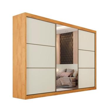 Imagem de Guarda Roupa Bragança 1 Porta Espelhada MDF - Móveis Europa