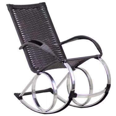 Imagem de Cadeira De Balanço Em Alumínio Jardim Trama Pedra Ferro