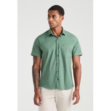 Imagem de Camisa Manga Curta Relaxed Fit Tricoline com Elastano Liso - DOCTHOS, 