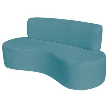 Imagem de Sofá Curvo Orgânico Escritório Recepção 4 Lugares Amsterdã 200cm Suede