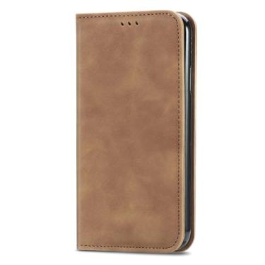 Imagem de LYJSMGZ Capa carteira para Samsung Galaxy S25 Edge, capa fosca de couro, elegante suporte para cartão de crédito com proteção contra quedas, capa flip em pé, latão, borda S25