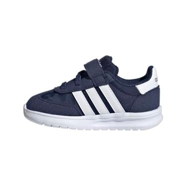 Imagem de adidas Tênis esportivo unissex Baby Run anos 70s 2.0 de renda elástica, Azul escuro/branco, 4 Infant