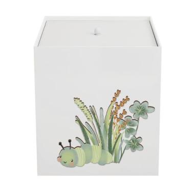 Imagem de Lixeira Kit Higiene MDF com Tampa Quarto Bebê Patinhos - Neném na Nuve