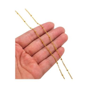 Imagem de Corrente Frisada De Aço Inoxidável De 2 Metros Para Colar DIY Pulseira
