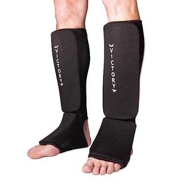 Imagem de Victory Martial Arts Caneleiras E Protetores De Peito Do Pé Acolchoados Tecido - Kickboxing, Muay Thai, Espuma Protetora Para Pernas Crianças Adultos (Par) (Extra Grande)